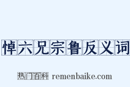 悼六兄宗鲁反义词是什么意思的图片